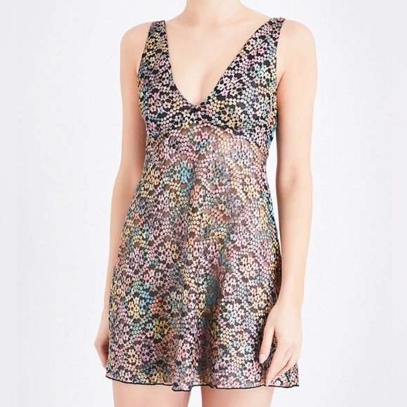 FREE PEOPLE INTIMATELY WOMEN'S BLACK FLORAL LACE Dress Small NWOT - Picture 6 of 7